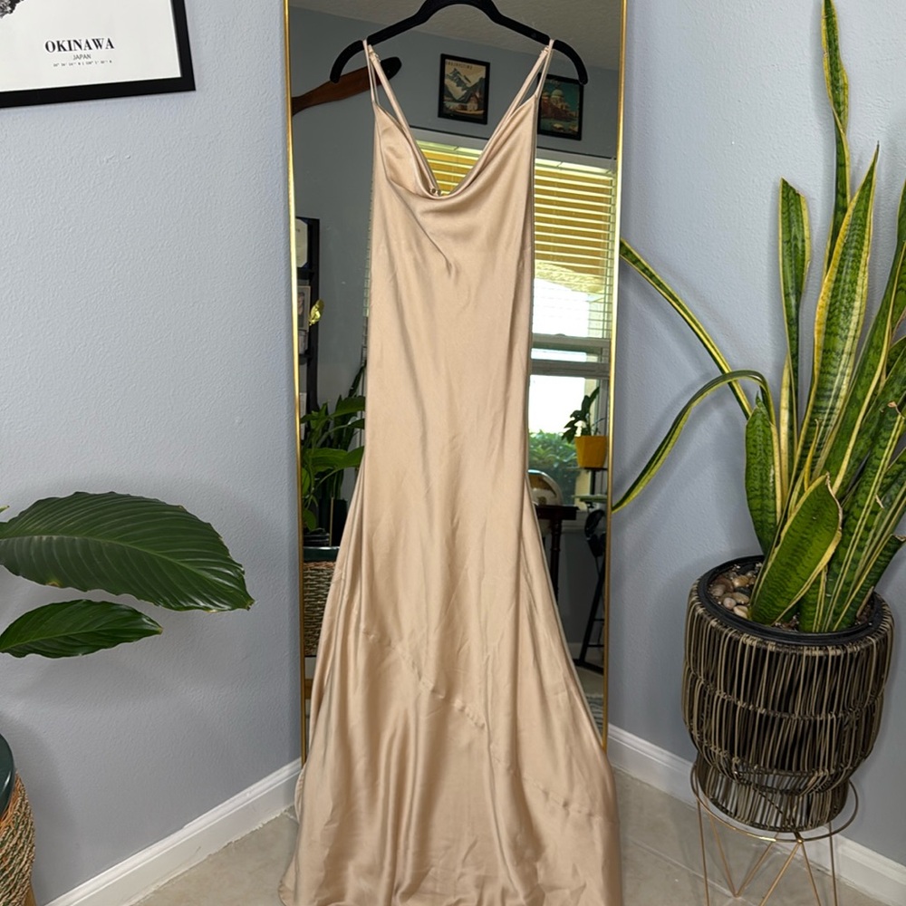 Show Me Your Mumu Tuscany Maxi Slip Dress  in Champagne - Picture 4 of 8